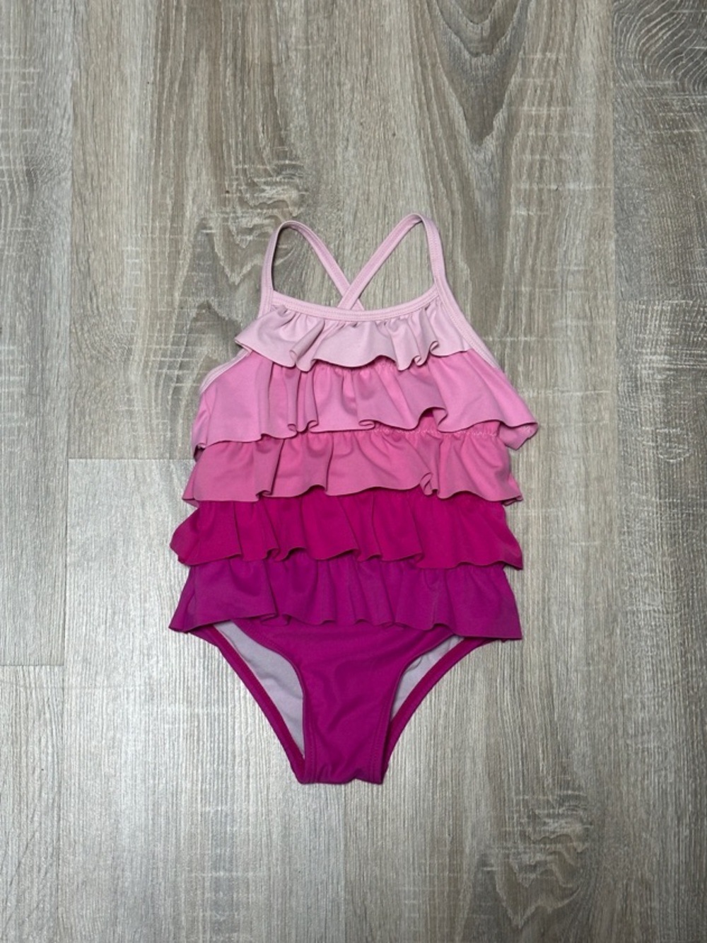 Joe Fresh Girls Pink Ombre Ruffle Swimsuit